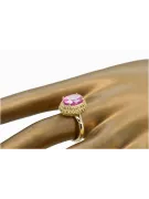 Artisanat vintage Anneau Améthyste Or jaune 14 carats vrc068y